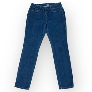 Ann Taylor Loft‎ Jeans Size 8 Curvy Skinny Dark Wash Denim Mid Rise Stretch
